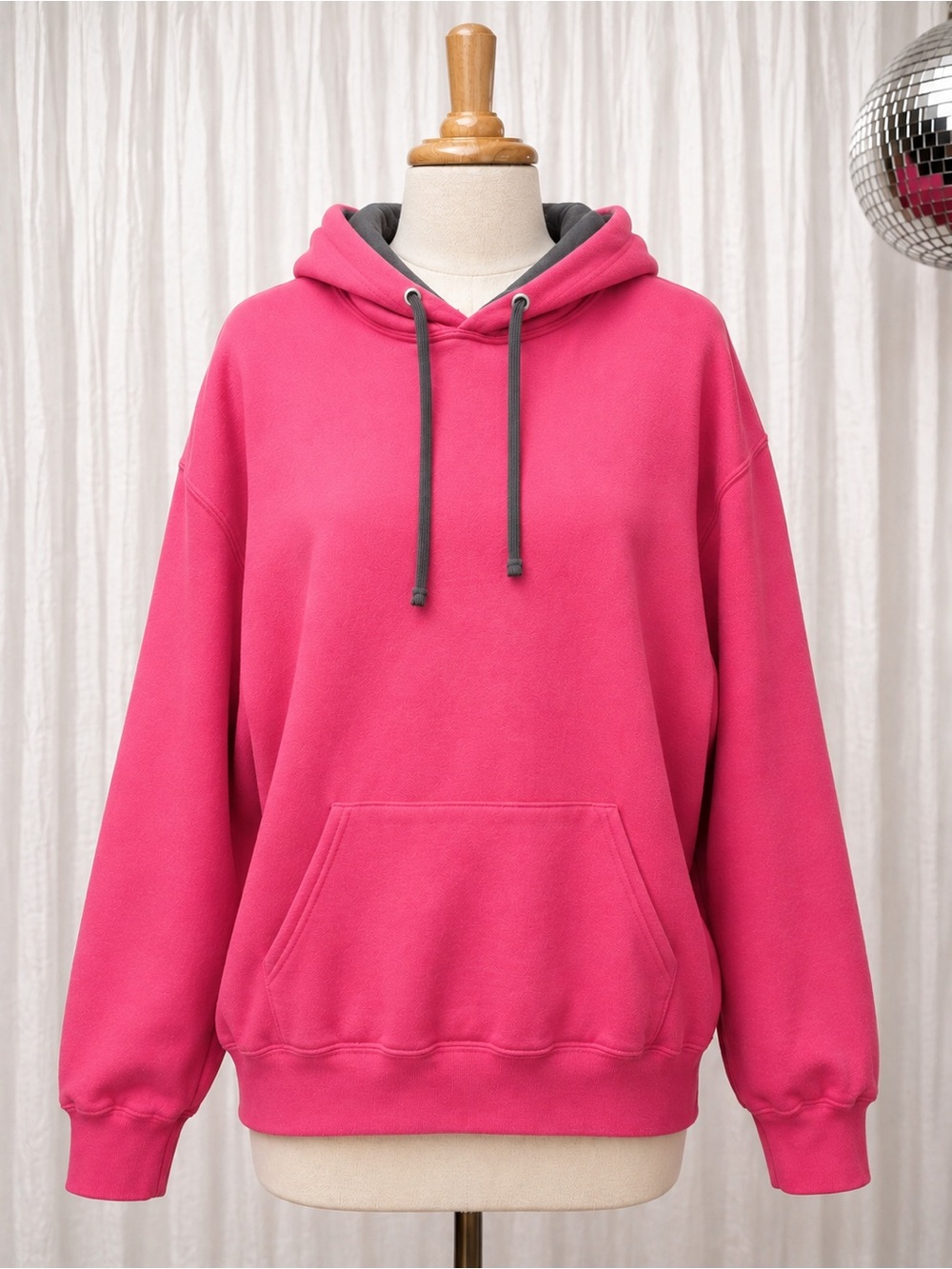 Aeropostale Women's Bright Pink Hoodie with Gray Accents